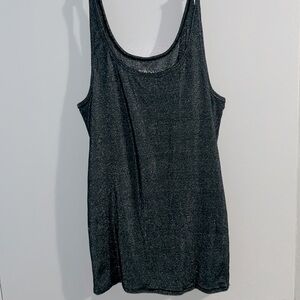 glittery black tank top